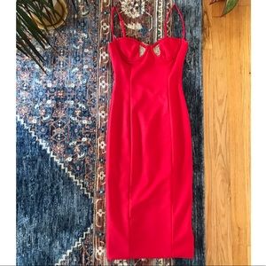 House of CB London Red Midi Dress